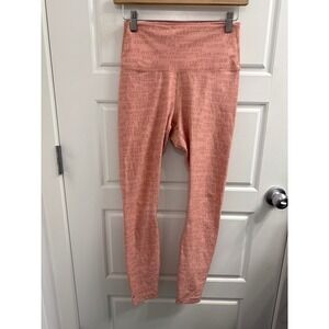 NOBULL Womens High Rise Motivational Print Leggings Peach Coral Size S